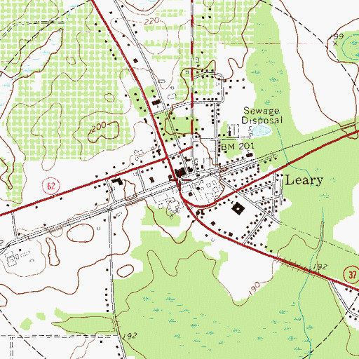 Topographic Map of City of Leary, GA