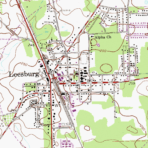Topographic Map of City of Leesburg, GA
