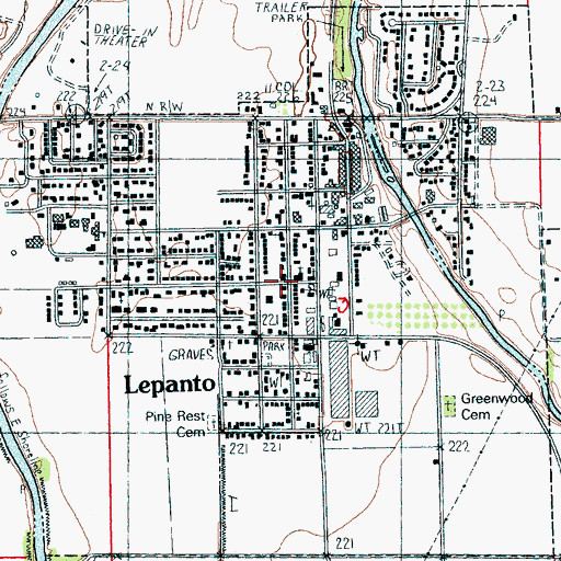 Topographic Map of City of Lepanto, AR