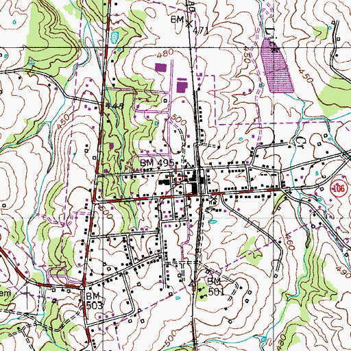 Topographic Map of City of Lewisburg, KY