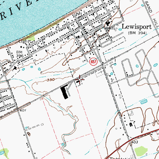 Topographic Map of City of Lewisport, KY