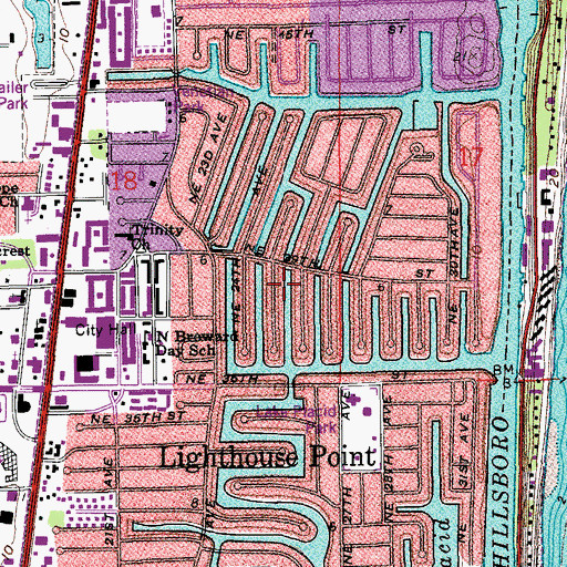 Topographic Map of City of Lighthouse Point, FL