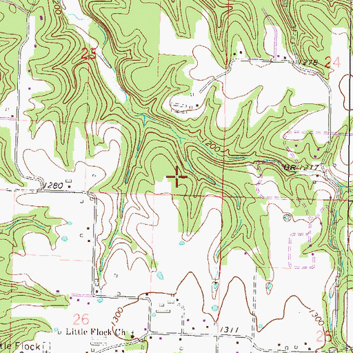 Topographic Map of City of Little Flock, AR