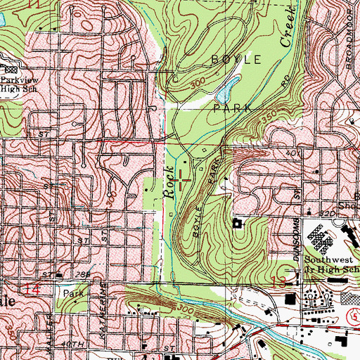 Topographic Map of City of Little Rock, AR