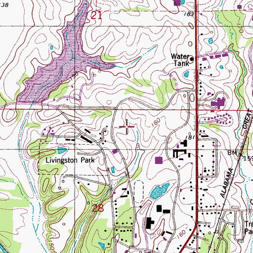 Topographic Map of City of Livingston, AL