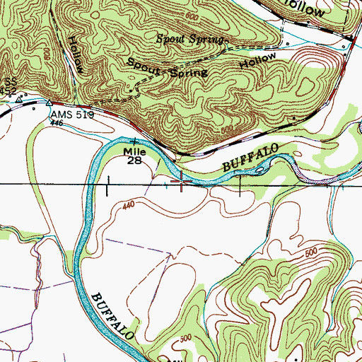 Topographic Map of City of Lobelville, TN