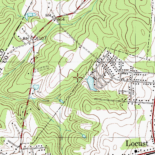 Topographic Map of City of Locust, NC