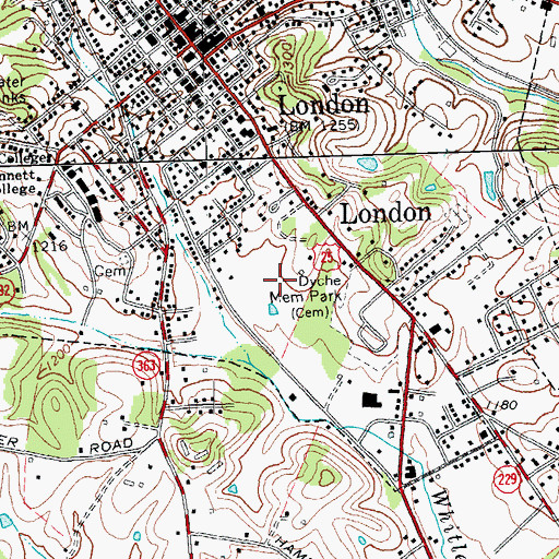 Topographic Map of City of London, KY