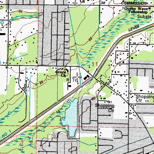 Topographic Map of City of Long Beach, MS