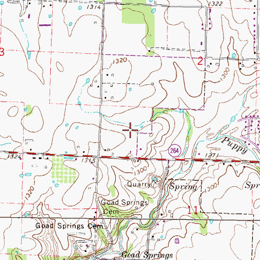 Topographic Map of City of Lowell, AR