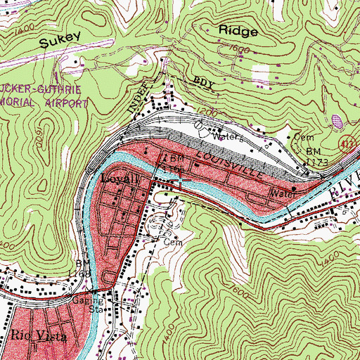 Topographic Map of City of Loyall, KY