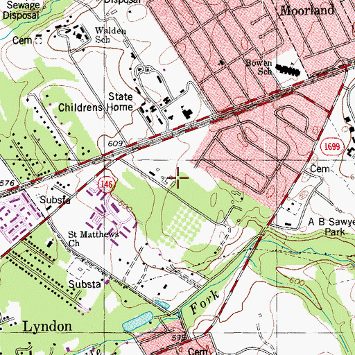 Topographic Map of City of Lyndon, KY