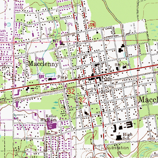 Topographic Map of City of Macclenny, FL