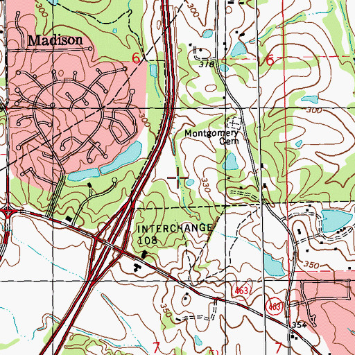 Topographic Map of City of Madison, MS