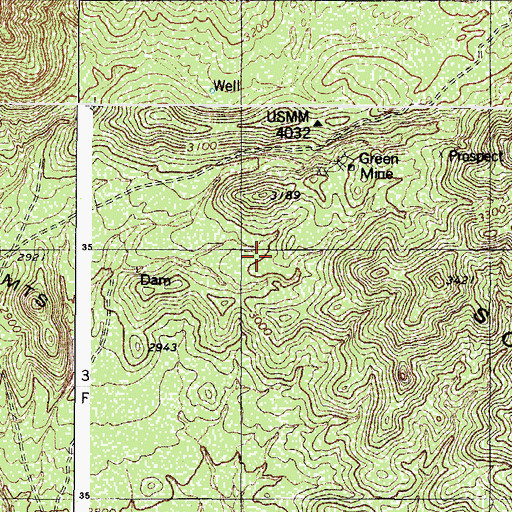 Topographic Map of Cababi Mine, AZ