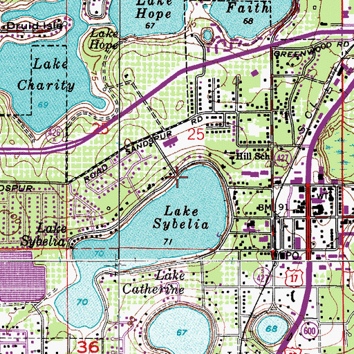 Topographic Map of City of Maitland, FL