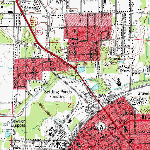 Topographic Map of City of Malvern, AR