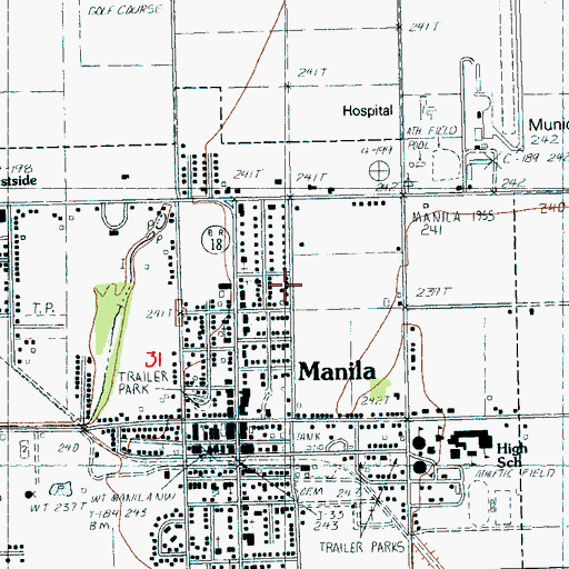 Topographic Map of City of Manila, AR