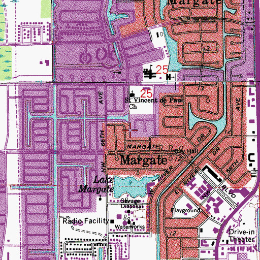 Topographic Map of City of Margate, FL