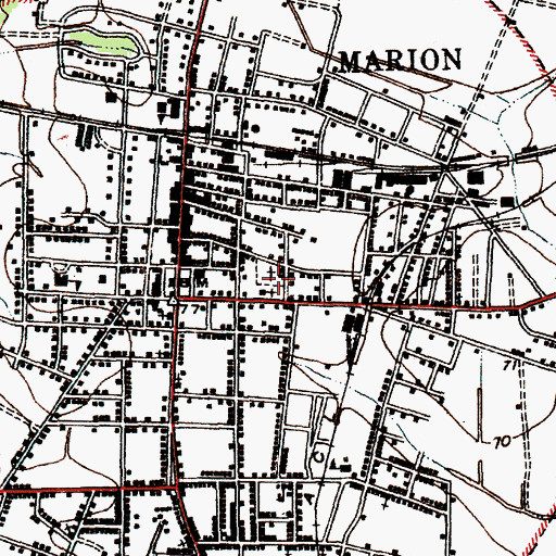 Topographic Map of City of Marion, SC