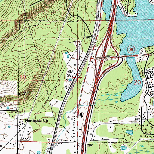 Topographic Map of City of Mayflower, AR