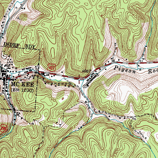 Topographic Map of City of McKee, KY