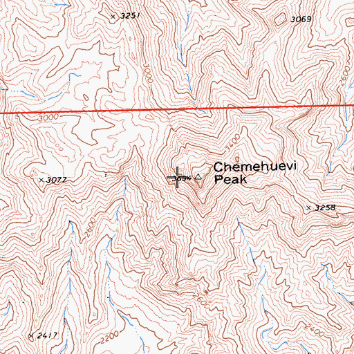 Topographic Map of Chemehuevi Peak, CA