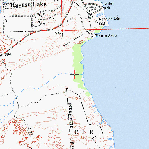 Topographic Map of Chemehuevi Wash, CA