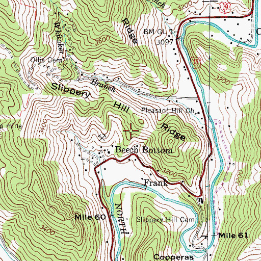 Topographic Map of Township of Frank, NC