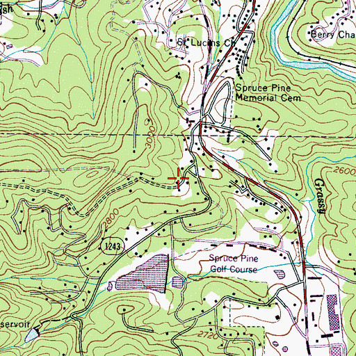 Topographic Map of Township of Grassy Creek, NC