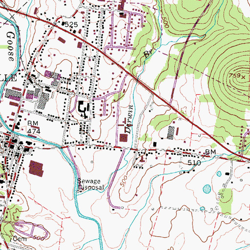 Topographic Map of Hartsville/Trousdale County, TN