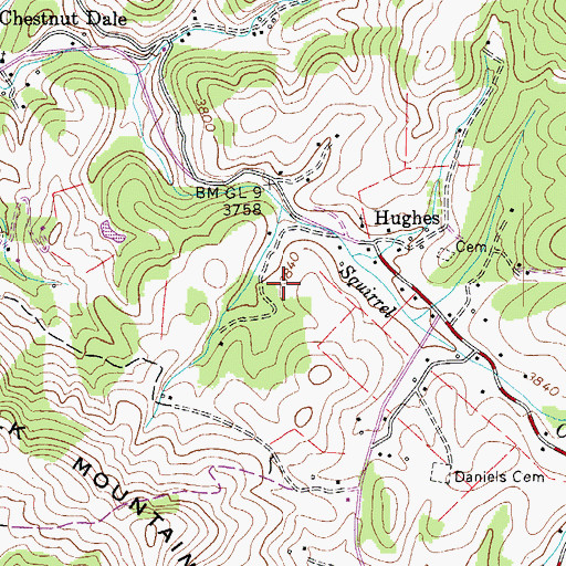 Topographic Map of Township of Hughes, NC