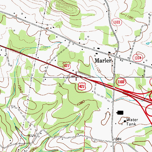 Topographic Map of Township of North Buck Shoals, NC