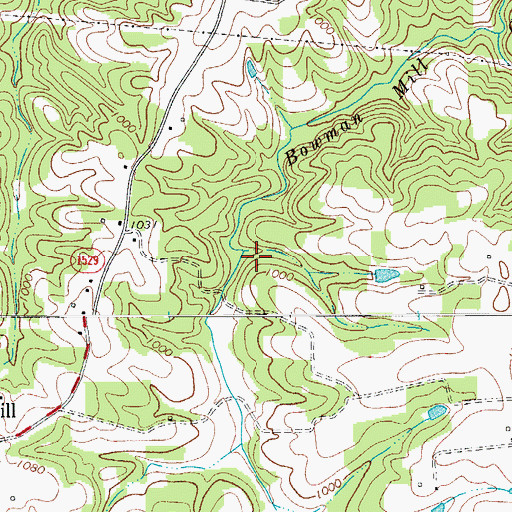 Topographic Map of Township of North Fall Creek, NC
