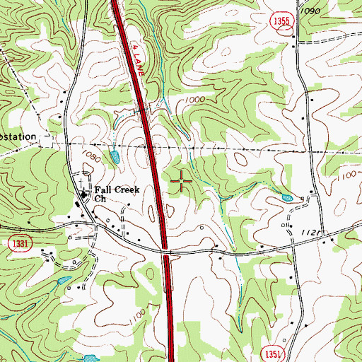 Topographic Map of Township of North Knobs, NC