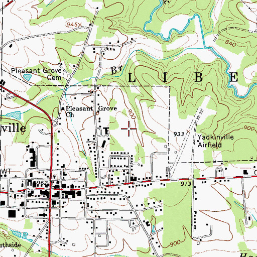 Topographic Map of Township of North Liberty, NC