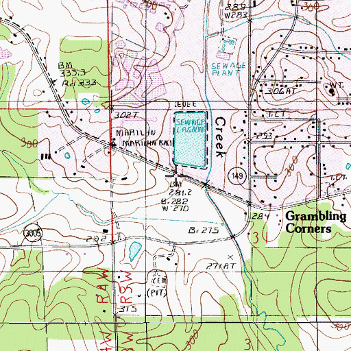 Topographic Map of Parish Governing Authority District 2, LA