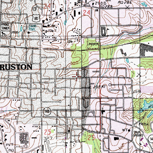 Topographic Map of Parish Governing Authority District 9, LA