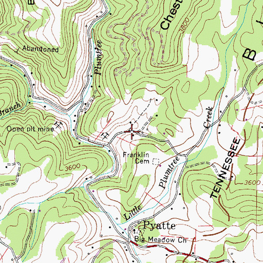 Topographic Map of Township of Pyatte, NC