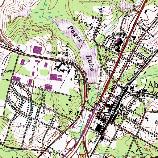 Topographic Map of Town of Aberdeen, NC