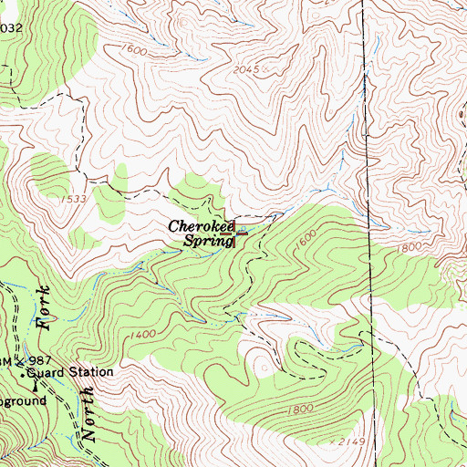 Topographic Map of Cherokee Spring, CA