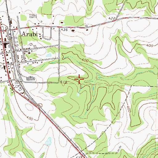 Topographic Map of Town of Arabi, GA