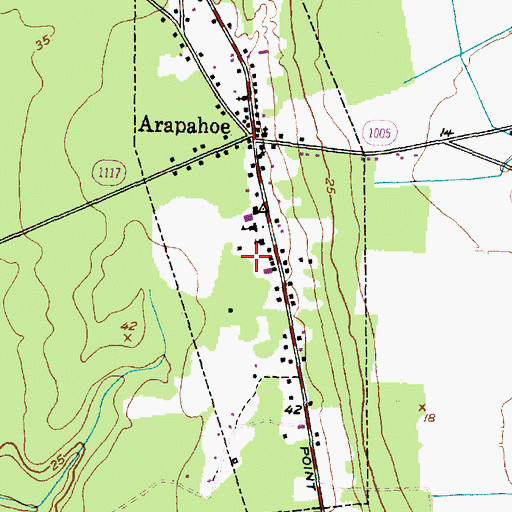 Topographic Map of Town of Arapahoe, NC