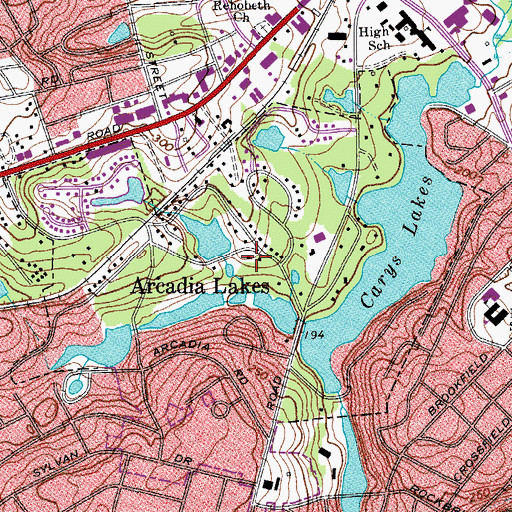 Topographic Map of Town of Arcadia Lakes, SC