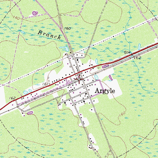 Topographic Map of Town of Argyle, GA