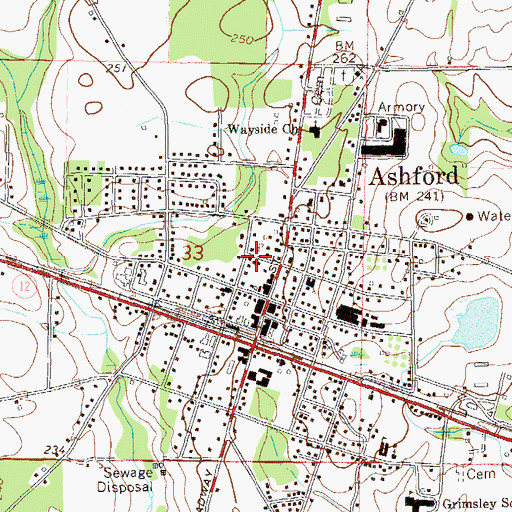 Topographic Map of Town of Ashford, AL