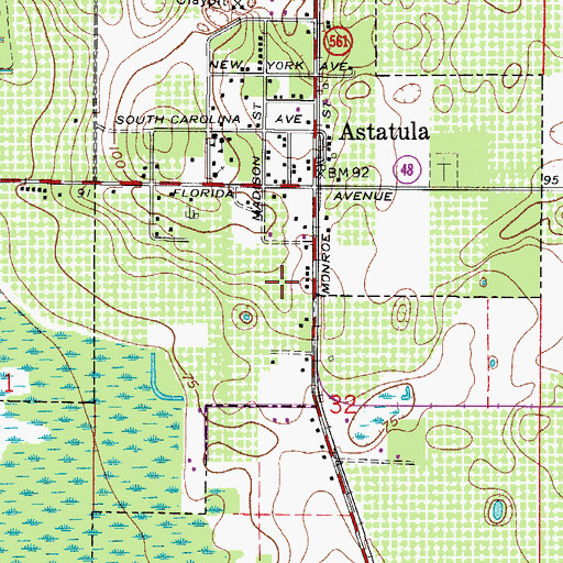 Topographic Map of Town of Astatula, FL