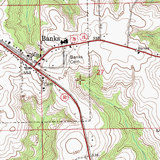 Topographic Map of Town of Banks, AL