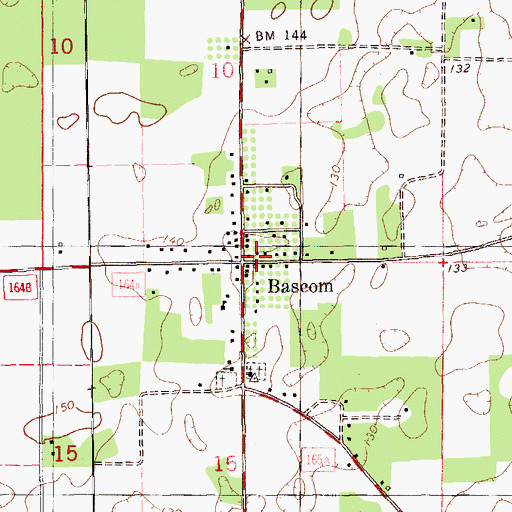 Topographic Map of Town of Bascom, FL