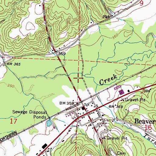Topographic Map of Town of Beaverton, AL